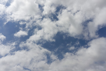 Blue sky with white clouds.