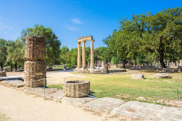 Canvas Print - The ruins of ancient Olympia, Greece. Here takes place the touch of olympic flame.