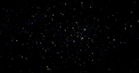 Wall Mural - Flying dust particles on a black background