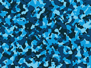 Wall Mural - Blue camouflage pattern