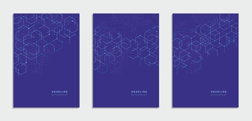 Abstract geometric technological brochure, flyer. Corporate identity.