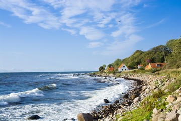 Wall Mural - View of finishing hamlet on west coast of Bornholm island - Helligpeder, Denmark