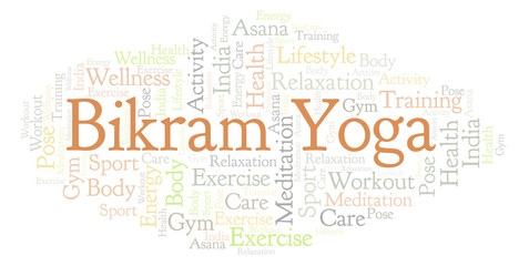 Bikram Yoga word cloud.