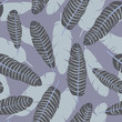 Seamless pattern of dotted feathers, vector set