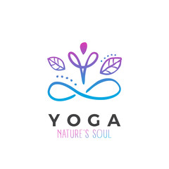 Wall Mural - Hand Drawn, Yoga Logo Vector Design