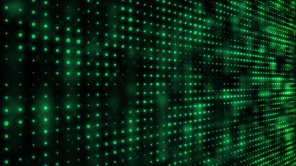 Fototapete - Green Blur Dot Flickering Moving Particle Graphic Animation Background