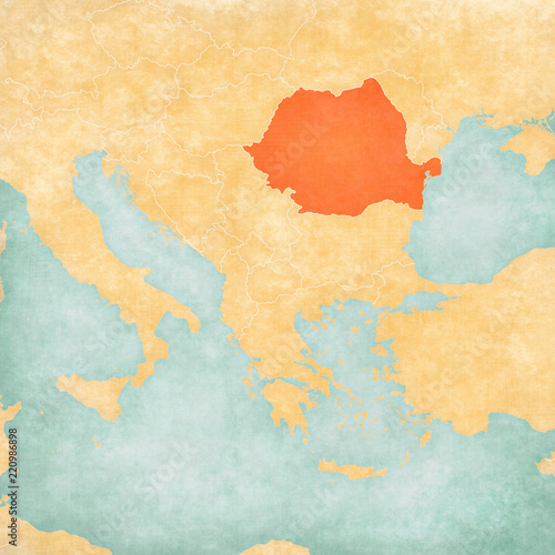 Cuadros en Lienzo Map of Balkans - Romania