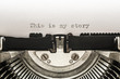 This is my story typed on a vintage typewriter