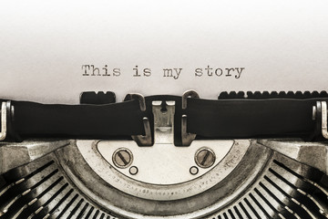 This is my story typed on a vintage typewriter