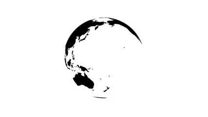 planet earth is black on white. seamless loop animation