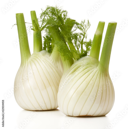 Fotografie, Obraz Fresh fennel bulb isolated on white background close up