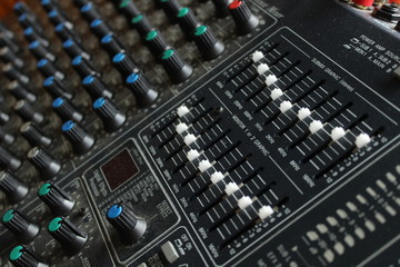 mixing board close up 