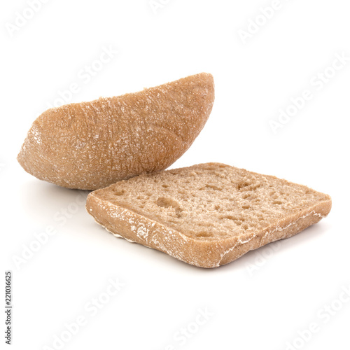 Fotografie, Obraz sliced Ciabatta bread isolated on white background cut out