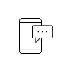 Sticker - communication mobile phone icon. Element of business icon for mobile concept and web apps. Thin line communication mobile phone icon can be used for web and mobile