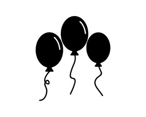 Wall Mural - black toy balloon playing image vector icon logo symbol