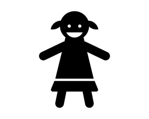 Canvas Print - black toy doll playing image vector