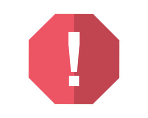 Canvas Print - red hexagon warning image vector icon logo symbol