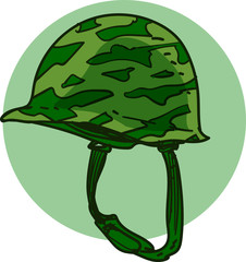 world war 2 style soldier helmet cartoon vector illustration