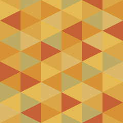  Warm autumn seamless pattern of triangles. Orange and yellow