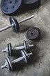 © LIGHTFIELD STUDIOS - high angle view of various gym equipment on concrete surface