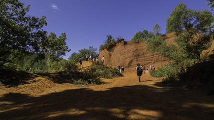 Tourists on the red hills