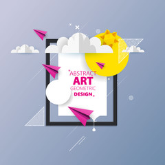 Wall Mural - awesome origami abstract vector art. can be use frame for your text.