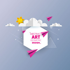Wall Mural - awesome origami abstract vector art. can be use frame for your text.
