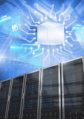 Wall Mural - computer servers and technology information interface