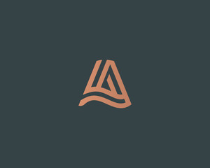 Letter A vector line logo design. Creative minimalism logotype icon symbol.