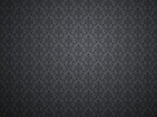 Wall Mural - black damask pattern wallpaper