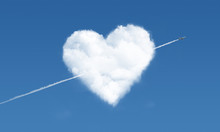 Heart Shaped Cloud And Airplane In The Sky 2