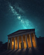 Washington DC museum on a dramatic night
