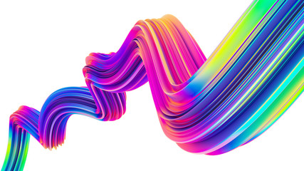 Sticker - neon holographic liquid wave shape for trendy christmas design backgrounds and posters