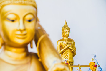 Buddha statues in a wat in Thailand 