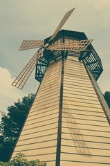 Wall Mural - Old wooden windmills 