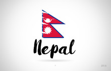 Nepal Country Flag Concept With Grunge Design Icon Logo