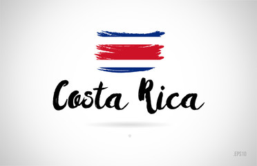 Wall Mural - costa rica country flag concept with grunge design icon logo