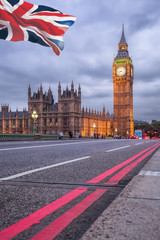 Fototapete - Big Ben in the evening, London, United Kingdom