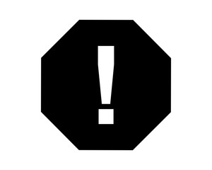 Canvas Print - black hexagon warning image vector icon logo symbol