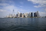Fototapeta Nowy Jork - The Downtown Manhattan Skyline in NYC from the Lower New York Bay