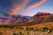 Bands Of Colored Mountains In Red Rock Canyon