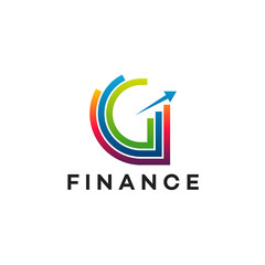 Wall Mural - modern g initial logo template, finance logo line art style template
