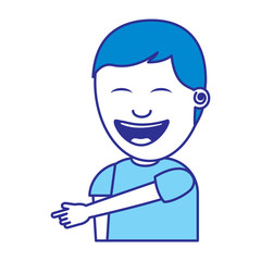 Sticker - young man smiling pointing gesture