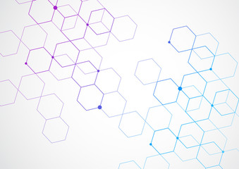 Abstract connecting dots and lines with geometric background. Modern technology connection science, Polygonal structure background. Vector illustration