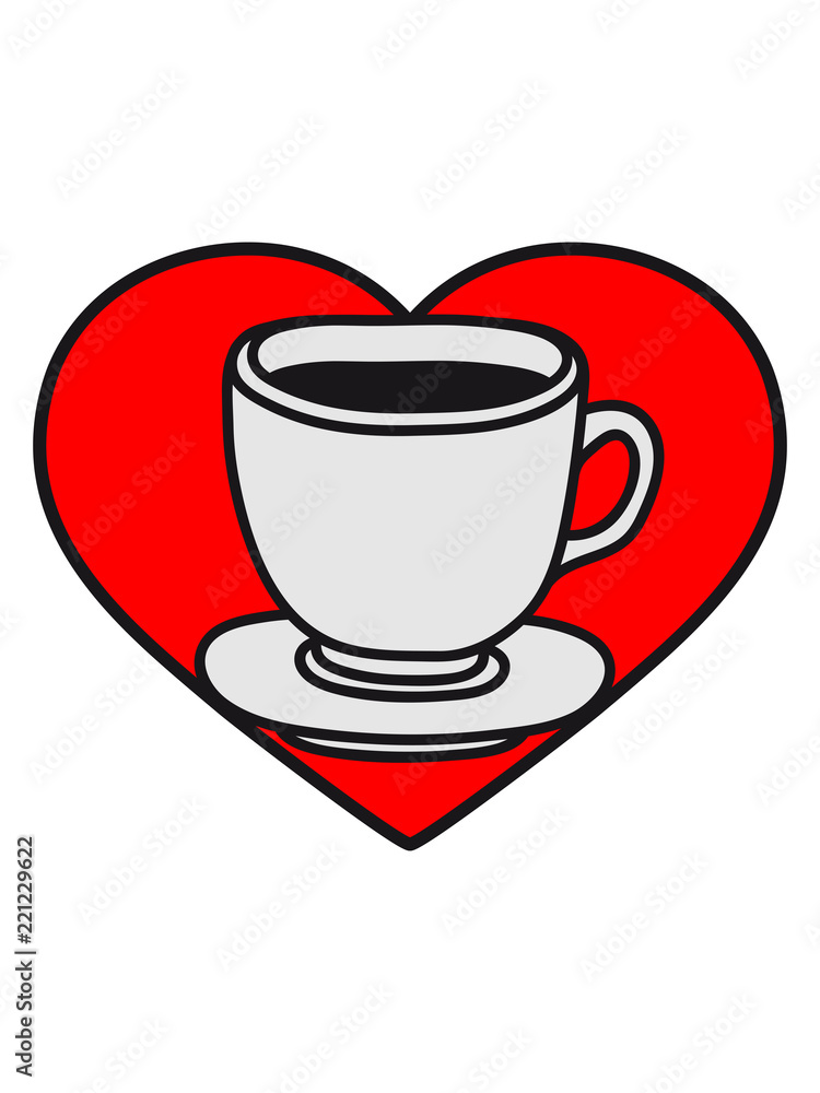 Herz Liebe Glas Tasse Tee Kanne Kaffee Trinken Durst Kochen Getrank Schwarztee Cafe Lecker Comic Cartoon Clipart Stock Gamesageddon