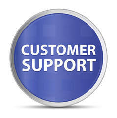 Wall Mural - Customer Support blue round button