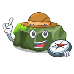 Sticker - Explorer cartoon large stone covered with green moss