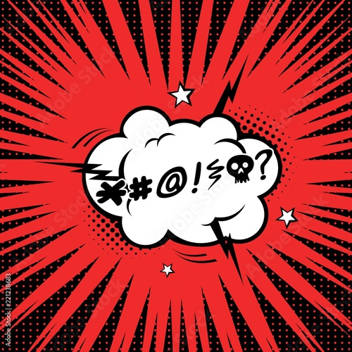 Fotomural Comic book with cloud and cursing.