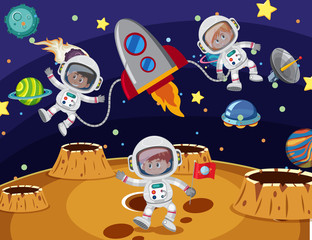 Wall Mural - Astronaut travel in the space