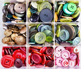 Buttons in Bins.